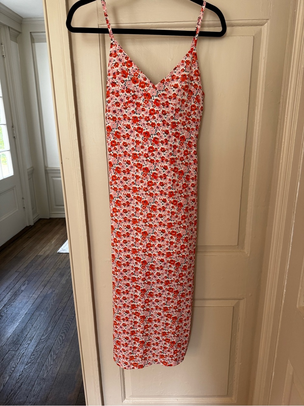 Pink Lily Red & White Floral Midi Slip Dress